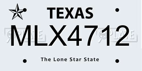 MLX4712 Texas License Plate