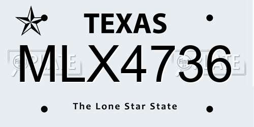 MLX4736 Texas License Plate