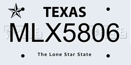 MLX5806 Texas License Plate