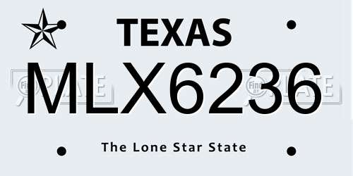 MLX6236 Texas License Plate
