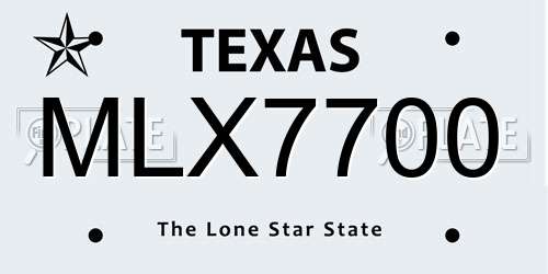 MLX7700 Texas License Plate