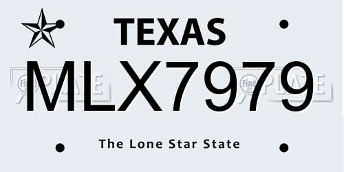 MLX7979 Texas License Plate