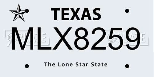 MLX8259 Texas License Plate