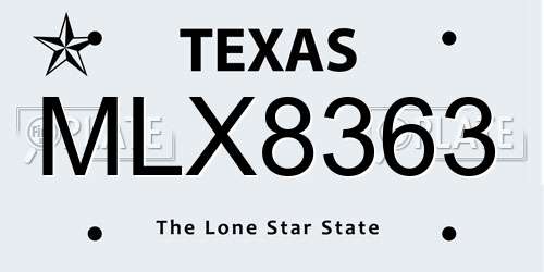 MLX8363 Texas License Plate
