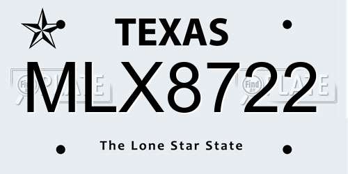 MLX8722 Texas License Plate