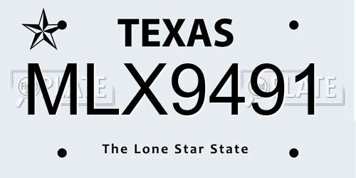 MLX9491 Texas License Plate