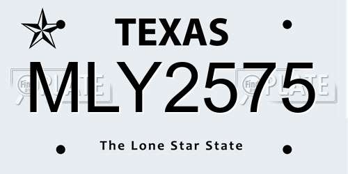 MLY2575 Texas License Plate
