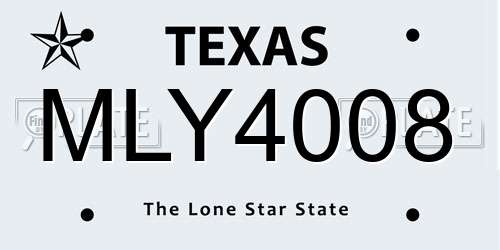 MLY4008 Texas License Plate