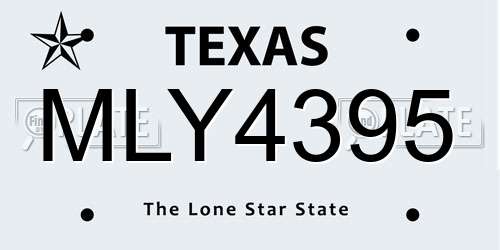 MLY4395 Texas License Plate