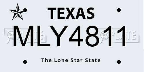 MLY4811 Texas License Plate