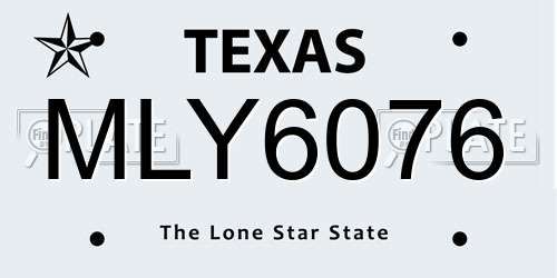 MLY6076 Texas License Plate