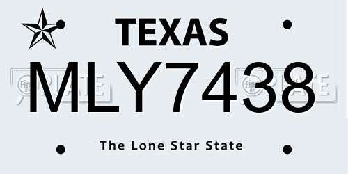 MLY7438 Texas License Plate