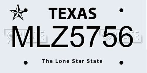 MLZ5756 Texas License Plate