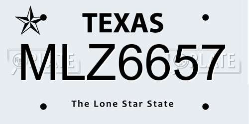 MLZ6657 Texas License Plate