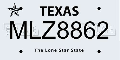 MLZ8862 Texas License Plate