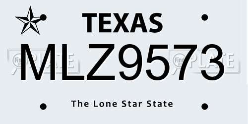 MLZ9573 Texas License Plate