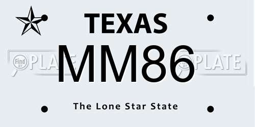 MM86 Texas License Plate