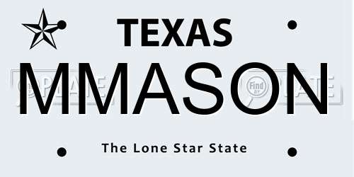 MMASON Texas License Plate