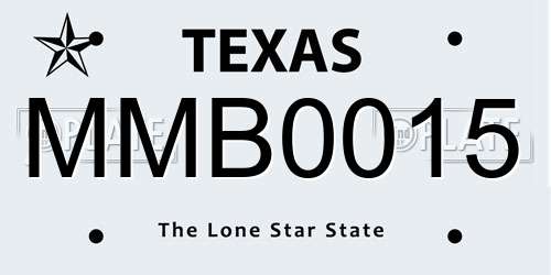 MMB0015 Texas License Plate