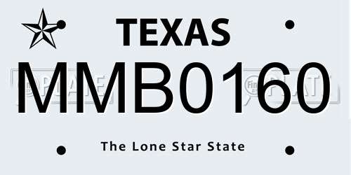 MMB0160 Texas License Plate