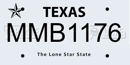 MMB1176 Texas License Plate