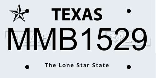 MMB1529 Texas License Plate