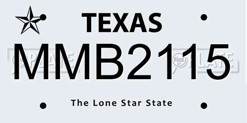 MMB2115 Texas License Plate