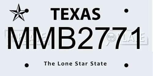 MMB2771 Texas License Plate