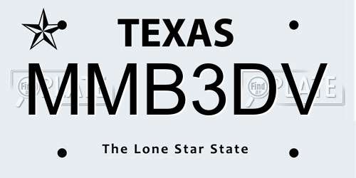 MMB3DV Texas License Plate