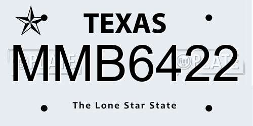 MMB6422 Texas License Plate
