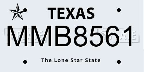 MMB8561 Texas License Plate