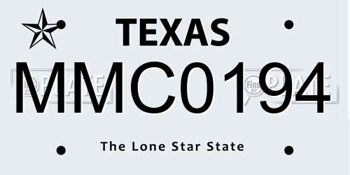MMC0194 Texas License Plate