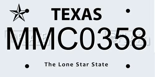 MMC0358 Texas License Plate