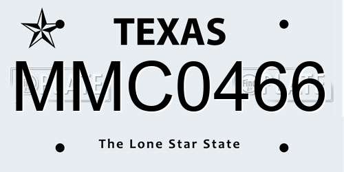 MMC0466 Texas License Plate