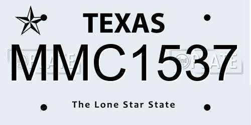 MMC1537 Texas License Plate
