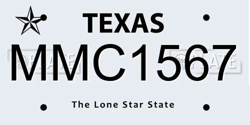MMC1567 Texas License Plate