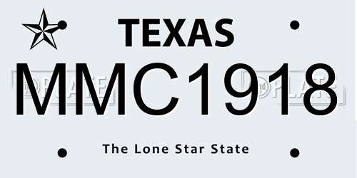 MMC1918 Texas License Plate