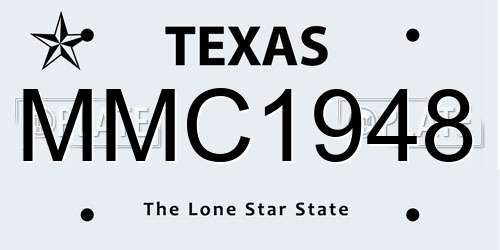 MMC1948 Texas License Plate