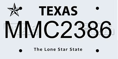 MMC2386 Texas License Plate