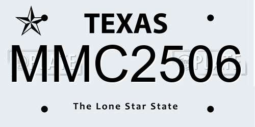 MMC2506 Texas License Plate