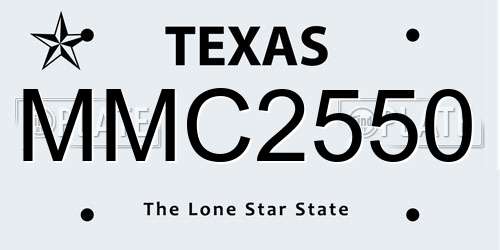 MMC2550 Texas License Plate