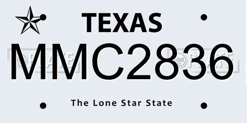 MMC2836 Texas License Plate