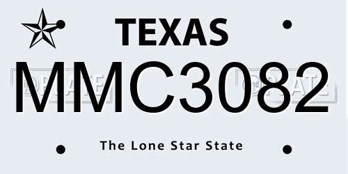MMC3082 Texas License Plate
