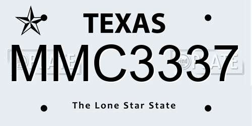 MMC3337 Texas License Plate