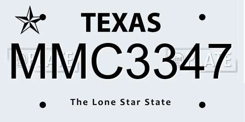 MMC3347 Texas License Plate