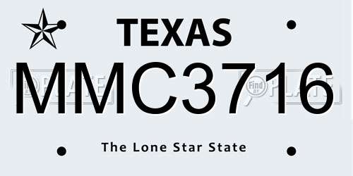 MMC3716 Texas License Plate