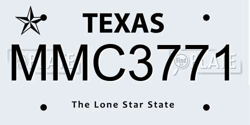 MMC3771 Texas License Plate