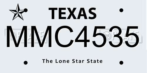 MMC4535 Texas License Plate