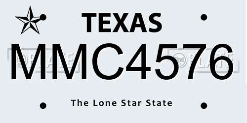MMC4576 Texas License Plate