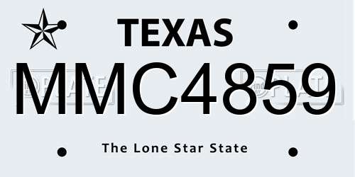 MMC4859 Texas License Plate